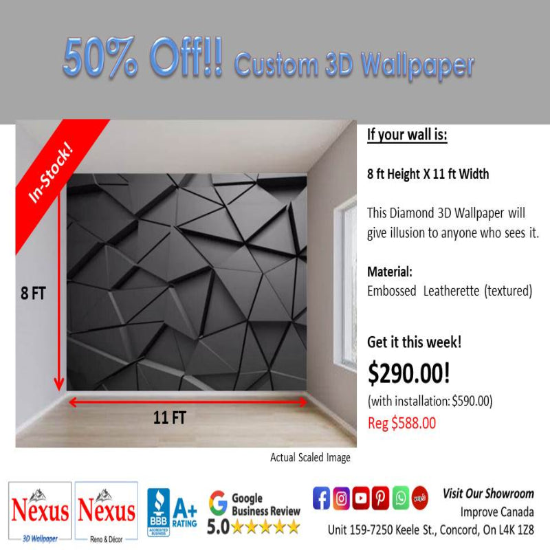 In-Stock Custom 3D Wallpaper Diamond SKU# WAL0382
